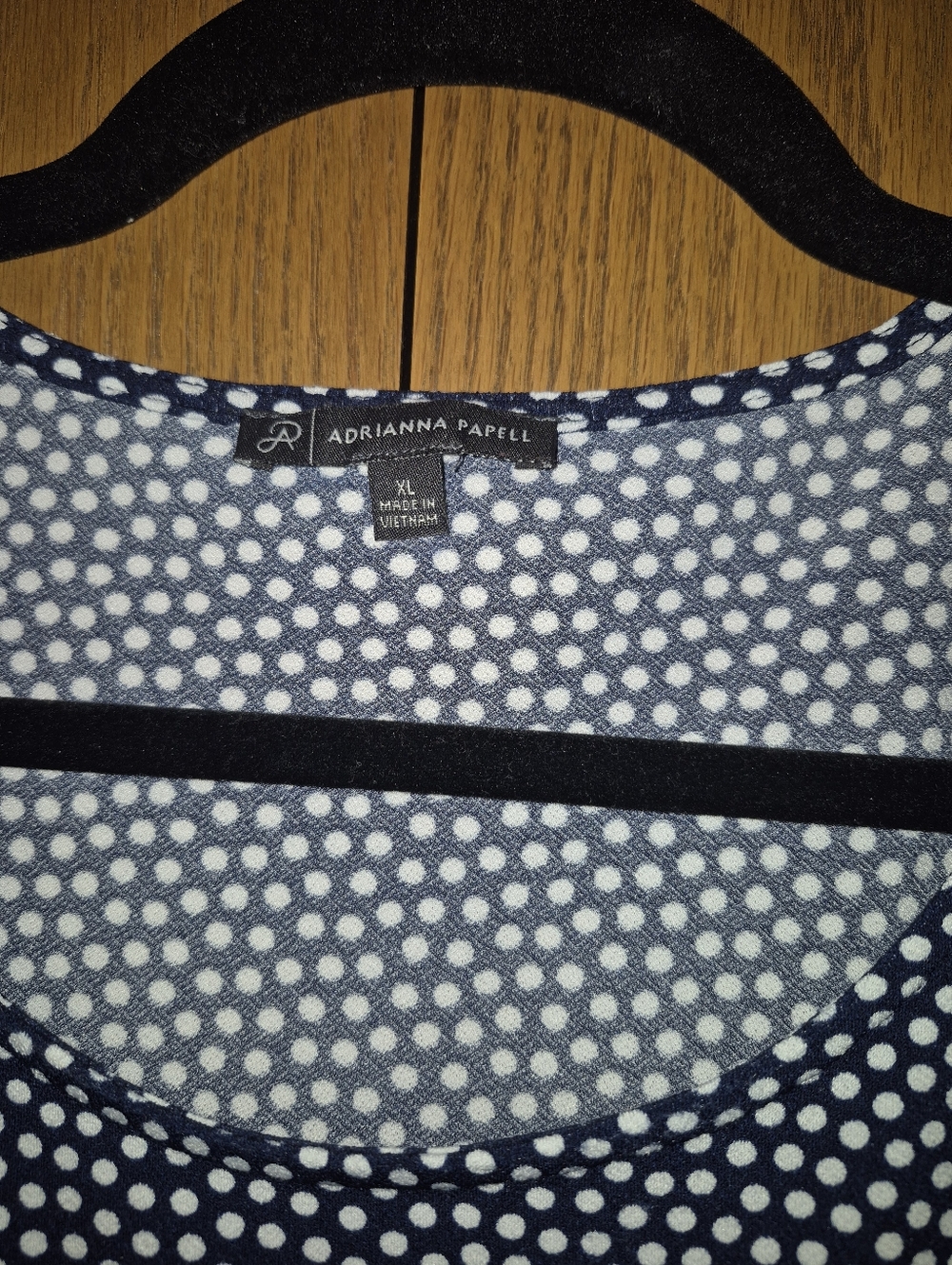 Polka Dot Short Sleeve Women’s Top - Navy/White - Picture 4 of 4